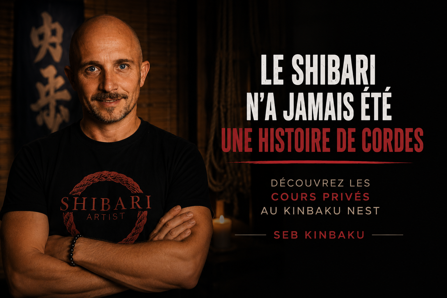 Seb Kinbaku présentant ses cours privés de Shibari au Kinbaku Nest